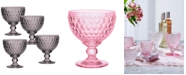 Villeroy & Boch Boston Rose Crystal Dessert Bowl/ Champagne Glass, Set of 4
